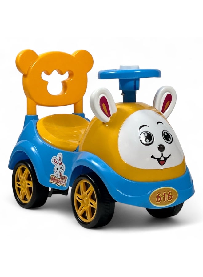 AL BADER Ride on Car for Kids, Ride on Kids Car with Music & Lights, Kids Ride On Push Car, Push Car for Toddlers With Under Seat Storage, Kids Toy Car Suitable for Children, Blue - Image 1